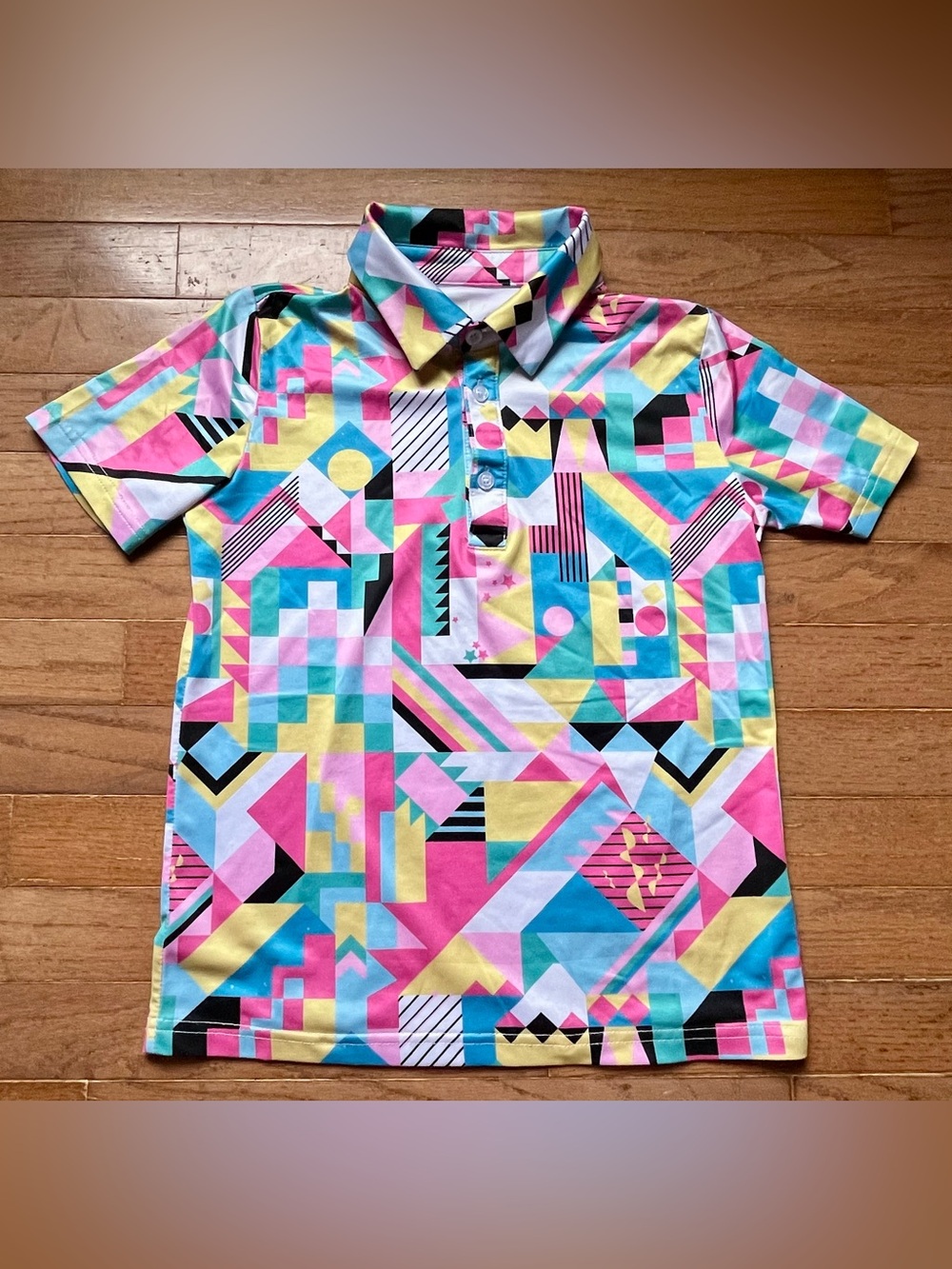 Boys Retro Design Polo Shirt Size